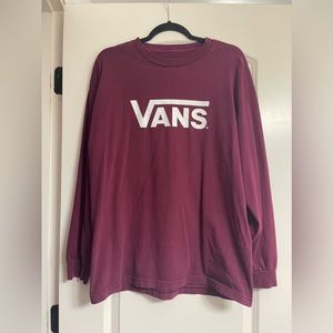 Men’s Vans Maroon Long Sleeve Shirt Size Large
